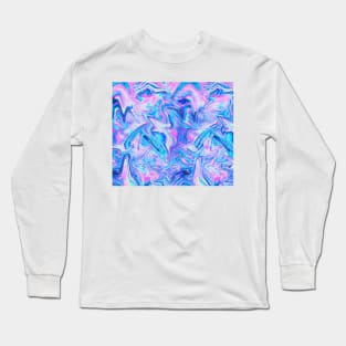 Liquified Rainbow Holographic Texture Long Sleeve T-Shirt